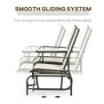 thumbnail image 5 of Outsunny 2-Person Outdoor Glider Bench w/ Center Table, Steel Frame for Backyard Garden Porch, Beige, 5 of 9