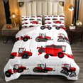thumbnail image 1 of Erosebridal Red Tractor Comforter Set Queen Size Heavy Equipment Bedding Set, 1 of 5