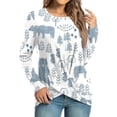 thumbnail image 5 of Women's Fashion Casual Christmas Element Printing Round Neck Long Sleeve Top, 5 of 8