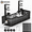 Black, variant on Under Desk Cable Management Tray No Drill, Clamp-On Metal Cord Organizer for Desk, Wire Management Rack with Cable Clips & Ties for Office, Gaming Setup, Home Desk