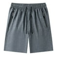 thumbnail image 3 of COSFO Mens Running Shorts Elastic Waist Solid Casual Shorts Ice Silk Loose with Zipper Pockets Mens Shorts, 3 of 8