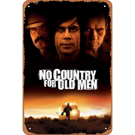 No Country for Old Men (2007) Classic Movie Art Print Poster Vintage Style Metal Sign Movie Tin Sign 8x12 inch