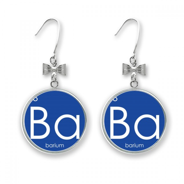 Chestry Elements Period Table Alkaline Earth Metal Barium Ba Bow Earrings Drop Stud Pierced Hook