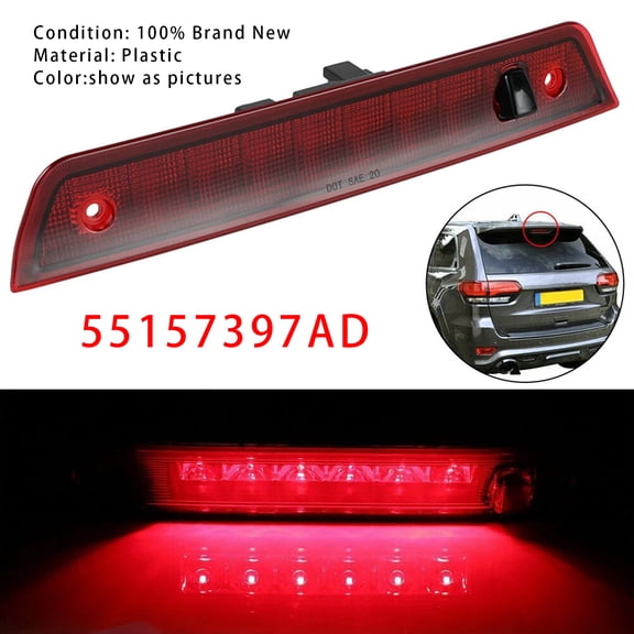 LED Third 3rd Brake Light 55157397AD For Jeep Grand Cherokee 2005-2010 Red