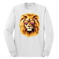 thumbnail image 2 of Lion With Sunglasses Animal Lover Mens Long Sleeve Shirt, White, 3XL, 2 of 3