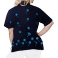 thumbnail image 2 of HAPPY BAY Women's Casual Solid Hawaiian Blouse Shirt T-Shirt Blouses Short Sleeve Button Up Dress Tee Shirts Tops for Women S Midnight Sky_AD556, 2 of 3