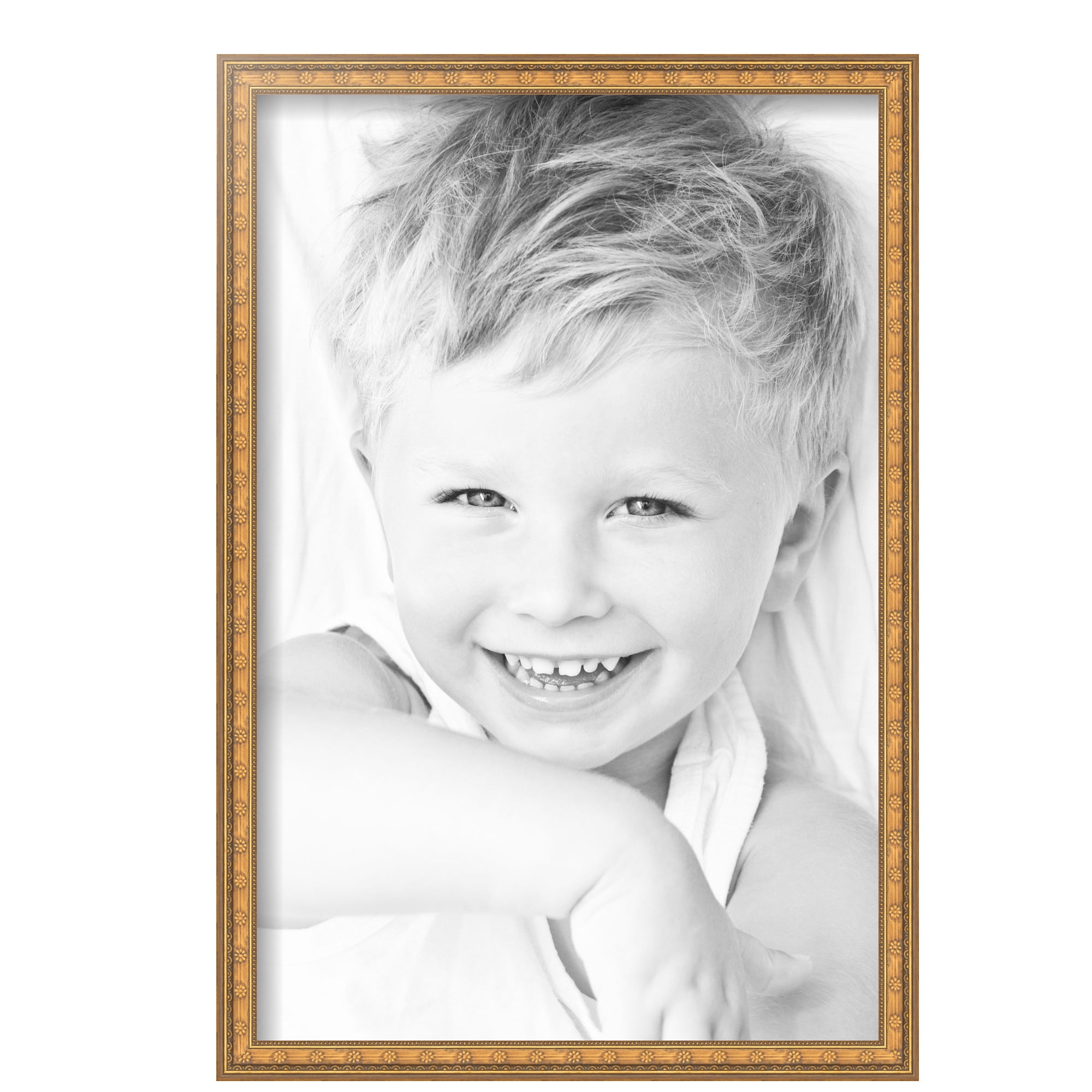 ArtToFrames 12" x 18" Gold with Star Picture Frame, 12x18 inch Gold Wood Poster Frame (WOM-4755)