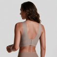 thumbnail image 6 of Women's Jelly Posture Support Bras Oversized Criss-Cross Wireless Seamless Bras Push up Full Coverage Front Closure Everyday Bralettes T‑shirt Bra Khaki XXXXXXL, 6 of 6