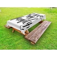 thumbnail image 1 of Family Outdoor Tablecloth, I Love My Family Phrase Hand Writing in Black Calligraphy Art Positive Quote, Decorative Washable Fabric Picnic Tablecloth, 58 X 120 Inches, Black and White, by Ambesonne, 1 of 2