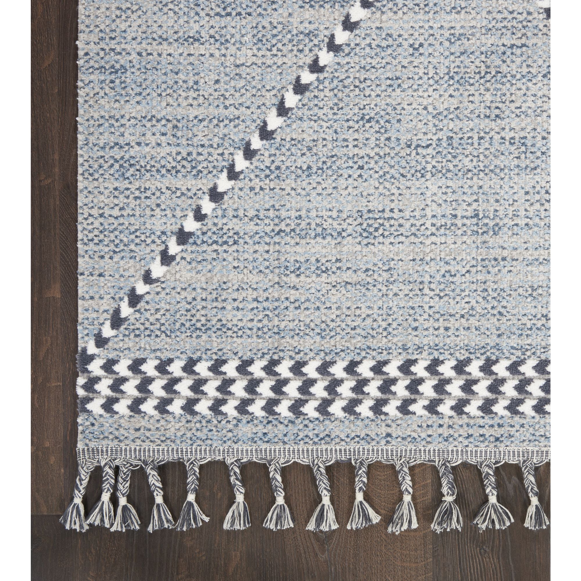Nourison Asilah 2'2" x 8'2" Light Blue Diamond Indoor Rug