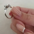 thumbnail image 2 of 2.5CT Radiant & Tapered Baguette Three Stone Style Moissanite Engagement Ring 14k White Gold, 2 of 7