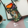 thumbnail image 2 of ZIATUBLES Tiger Floral Print Crossbody Phone Pouch Soft Neoprene Cellphone Bag Portable Phone Sleeve Case with Adjustable Strap Top Opening Phone Purse, 4 X 8 Inch, 2 of 7