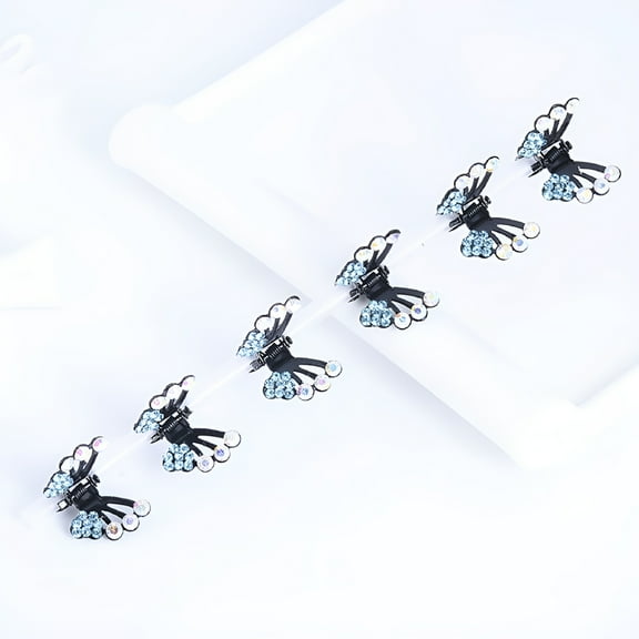 VANIDO 6Pcs Sweet Kids Girls Headwear Butterfly Rhinestone Mini Hair Claws Clip Clamp