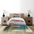 thumbnail image 4 of Ambesonne Adventure Quilted Bedspread Set 2 Pcs, Coastline Red Plane, Twin Size, Multicolor, 4 of 5