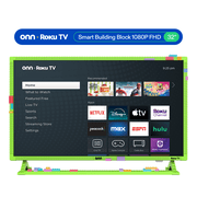 onn 32 in 1080p FHD Building Block Smart Roku TV, Green, TVBBGRN36014570