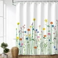 thumbnail image 2 of Floral Shower Curtain for Bathroom Flower Shower Curtain Watercolor Shower Curtain Wildflower Flowered Bathroom Curtain with Hooks Decorative Pretty Plant Shower Curtain, 72" W x 84 "H, 2 of 6