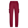 thumbnail image 6 of GEWSEY Mens Fleece Cargo Sweatpants Heavyweight Elastic Waist Pants with Pockets Baggy Drawstring Jogger Pants (Wine, 3XL), 6 of 7