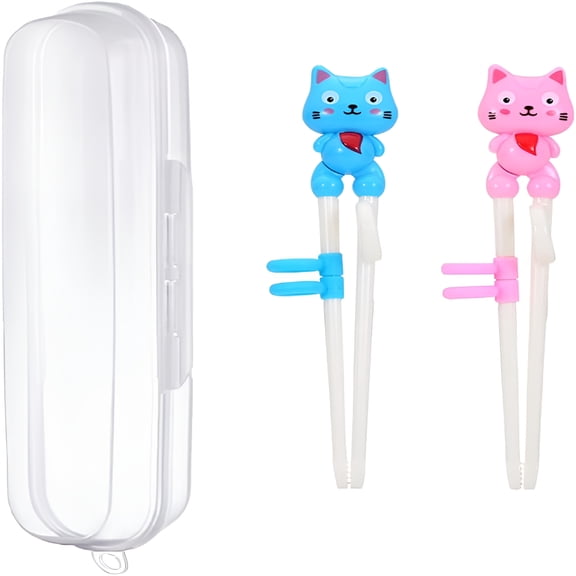 ACDANC 2 Pairs Kids Chopsticks-Cute Animal Cartoon Design,Plastic Training Chopsticks for Kids,Chopstick Helper/Trainer