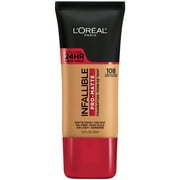 L'Oreal Paris Infallible Pro-Matte Blendable Foundation, Oil Free, 108 Caramel Beige, 1 fl oz