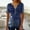 A06 Blue Blouses, variant on Linen Shirts for Women Plus Size V Neck Blouses Loose Fit Short Sleeve Tops Fashion Summer Shirts Elegant Dressy Casual Blouses Today ofertas En , XL Mothers Day