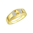 thumbnail image 4 of Rylos 14K Yellow Gold Classic 6X4MM Oval Citrine & Sparkling Diamond Ring - Birthstone Jewelry for Men -Size 13, 4 of 6