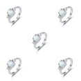 thumbnail image 2 of Qarigey Anillo de plata para mujer, anillos de diamantes de imitación, accesorio de joyería para novia y esposa, propuesta de boda, Type2 NO2, 2 of 6