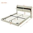 thumbnail image 4 of Sesslife Queen Size Floating Bed Frame with Charging Station and Touch Sensor Nightlight, LED Platform Bed with Storage Upholstered Headboard and Side Pockets, No Box Spring Needed, Beige, 4 of 13