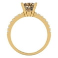 thumbnail image 4 of Clara Pucci 14K Yellow Gold Solid Gold Champagne Solitaire with Accents Anniversary Ring for Women - 1.71 cttw Round Cut, 4 of 8