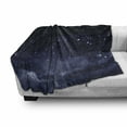 thumbnail image 3 of Night Soft Flannel Fleece Throw Blanket, Ethereal View of the Dark Sky Atmosphere Nebula Fantasy Cosmic Universe Theme, Cozy Plush for Indoor and Outdoor Use, 60" x 80", Dark Blue White, by Ambesonne, 3 of 6