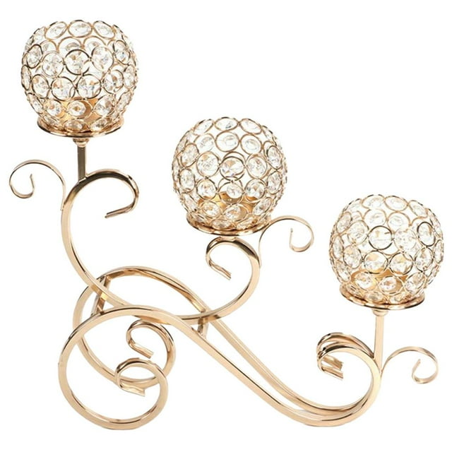 Candelabros de cristal candelieres de cristal para candeliere de lámpara de té, candelieres de de 3 brazos pieza central para de , bodas, decoración de Fanmusic Candelabros de cristal