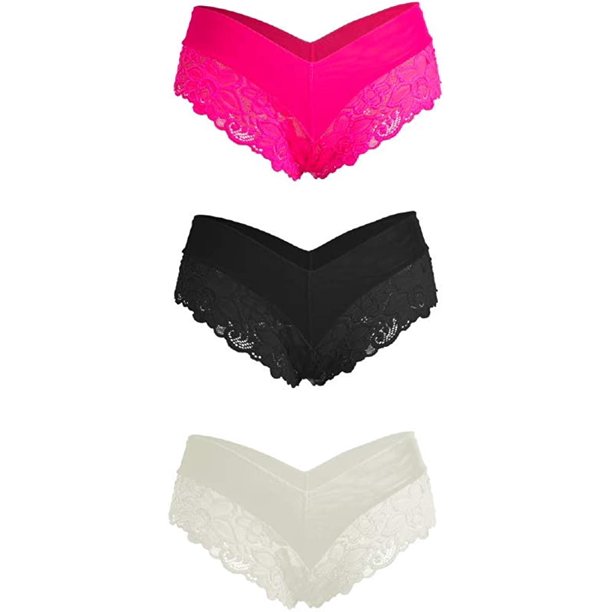 Besame Women Cheeky Lace Hipster Panties Underwear Sexy Lingerie 3 Pack