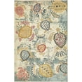 thumbnail image 1 of Unique Loom Positano Collection Coastal Modern Turtles Area Rug, 4' 0 x 6' 0, Beige/Blue, 1 of 5