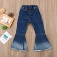 thumbnail image 3 of ITFABS Pantalons Évasés pour Filles 2-7T, Jeans Larges en Denim, 3 of 7