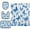 Blue Butterfly Pattern, variant on 4-Piece Bathroom Set with Waterproof Shower Curtain with Non-Slip Bath Mat, U-Shaped Mat & Toilet Lid Cover Silver and Black Butterfly
