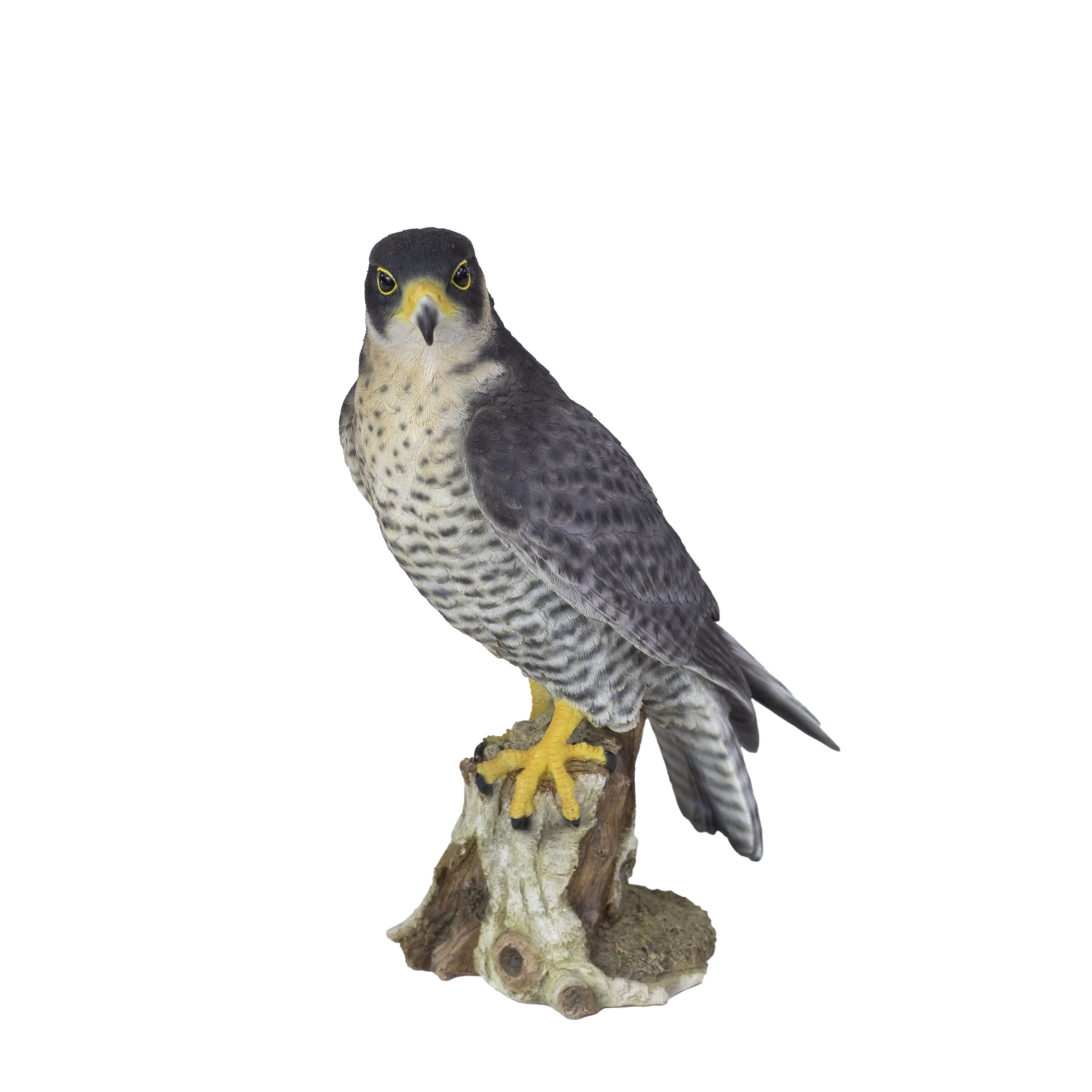 SOREAL Brown Peregrine Falcon on branch | Handcrafted Decorative Bird Statue for Home & Garden | Premium Polyresin, Weather-Resistant Indoor/Outdoor Indoor/Outdoor Decor