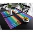 thumbnail image 3 of Placemats Set of 6,Non Slip Washable Table Mats Set, Red Yellow Green Blue Purple Gradient Table Placemats for Kitchen Dining Table,Wedding Holiday Party Decoration, 3 of 6