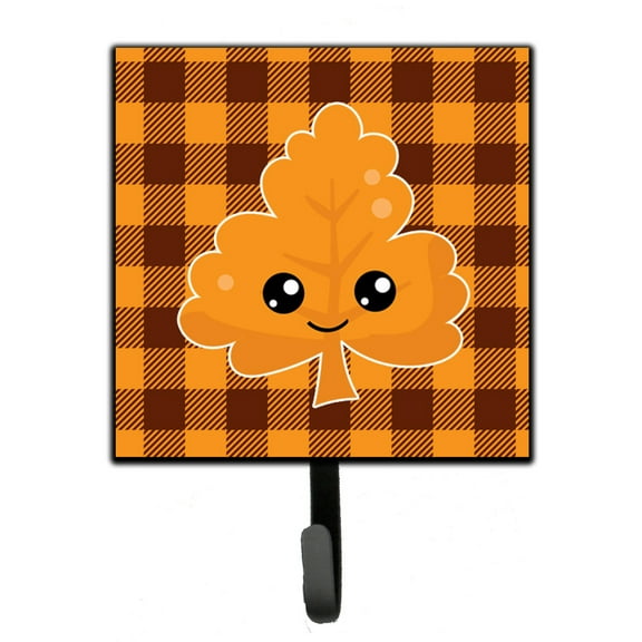 Fall Leaf on Gingham Leash or Key Holder