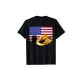 thumbnail image 1 of Boys & Teens Patriotic Labor T-Shirt - American Flag & Hard Hat Graphic Black Tee, Regular Fit Short Sleeve Casual Shirt, Machine Washable All-Season Apparel for Kids &, 1 of 5