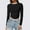 Black, variant on Women's Slim Tops Long Sleeve Round Neck Crop Top Tee Shirt Basic Solid Tight Slim Fit C Womens Clothes Cute Short Sleeve Tops for Women Womens Shirts Summer
