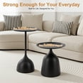 thumbnail image 6 of Miumaeov Nesting Tables Set of 2, Round Metal Side Table with 16.9 & 23.6 Inch Height, Black Coffee Table Set for Living Room Bedroom Office, 6 of 9