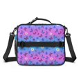thumbnail image 2 of Butterfly and Daisy Purple Pattern Insulated Lunch Bag with Shoulder Strap and Bottle Holder,Bento School Lunch Bag Box,11x9.5x3.5 Inches, 2 of 5