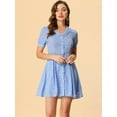 thumbnail image 2 of INSPIRE CHIC Robe Chemise à Manches Courtes Imprimé Floral pour Femmes au-Dessus du Genou, 2 of 5