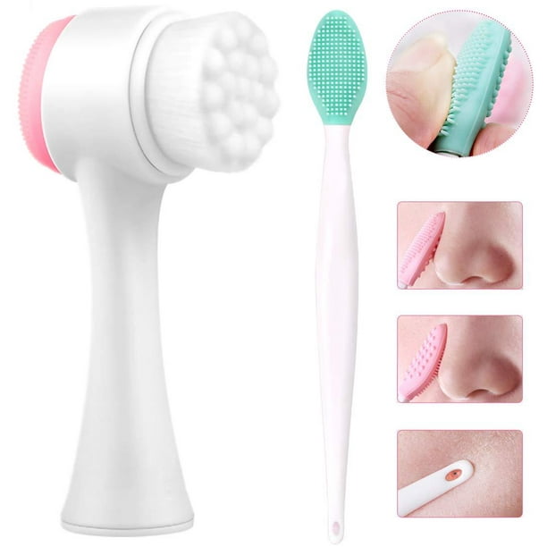 Aledy 2 In 1 Facial Cleansing Brush Double Sided Facial Cleaning Brush