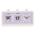 thumbnail image 2 of Retro Table Auto Flip Clock Reloj de calendario sin tic-tac con visualización de fecha y día Blanco Sunnimix Reloj abatible, 2 of 8