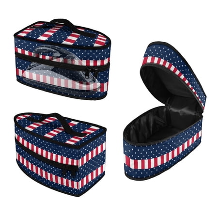 HELLHERO American Flag Pattern Design Dustproof Travel Home Iron Storage Case Universal for Most Iron Zipper Handle Valentine s Day Bag Only