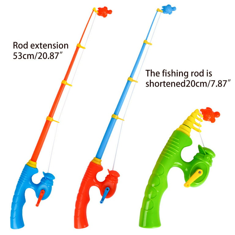 6 Pcs Stretchable Fishing Pole Toy Fishing Bath Toy Magnetic Kids
