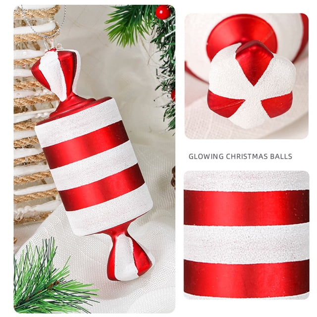 Colgante de caramelo de 15 cm piruletas artificiales de PVC adorno colgante para árbol de Navidad (E) JShteea Libre de BPA