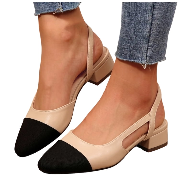 beige dress shoes for wedding Viluyesy Womens Dress Shoes, Chunky Heels Pointed Toe Ankle Strap Elegant  Party Wedding Pump Shoes Beige US9.5