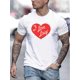 thumbnail image 1 of 100% Polyester Men's "I Love Lucy" Heart Graphic T-Shirt - Crew Neck, Short Sleeve, Geometric Pattern, Slight Stretch Regular Fit for Summer Casual Tee, 1 of 5