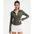 thumbnail image 5 of Women Golden Full Zip Up Workout Cropped Jackets Lightweight Athletic Yoga Tops, 5 of 11